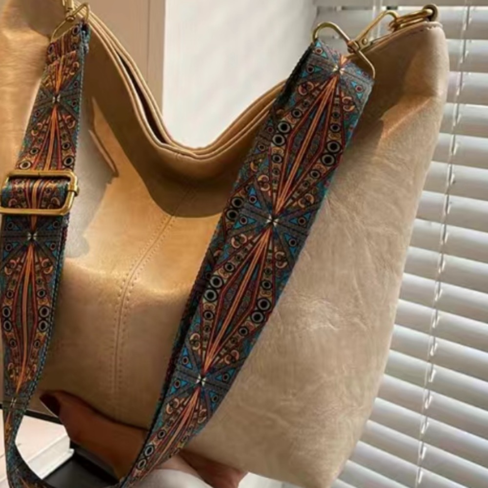 NEW-Zen Bohemian Milano Toffee Vegan Crossbody Bag- Boho Chic Decorative Strap - Picture 3 of 16